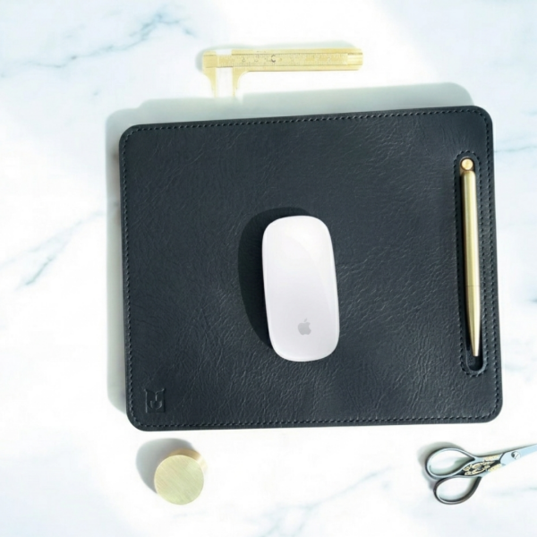Deskpad | Hakiki Deri Zarif MousePad - Siyah