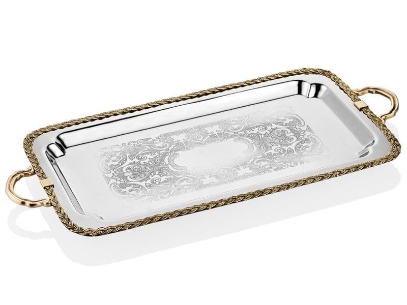 La'medore Black Pearl Halatlı Uzun Tepsi 59X31X5 Cm – Zarif ve Şık