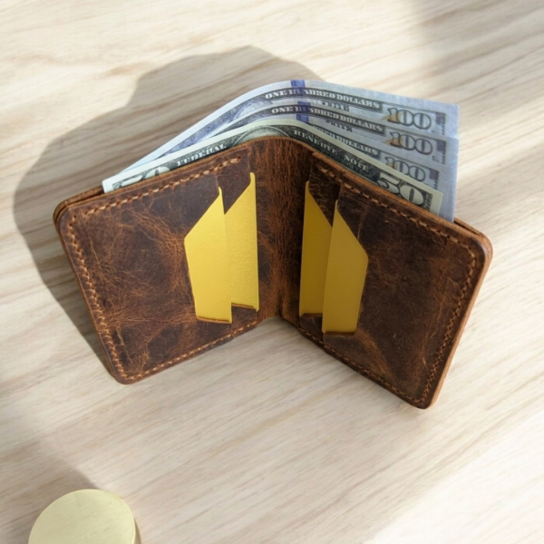 Minix | Hakiki Deri Minimal Cüzdan - Taba