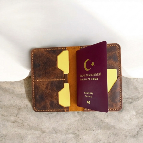 Porta | Deri Kart Bölmeli Pasaportluk - Taba