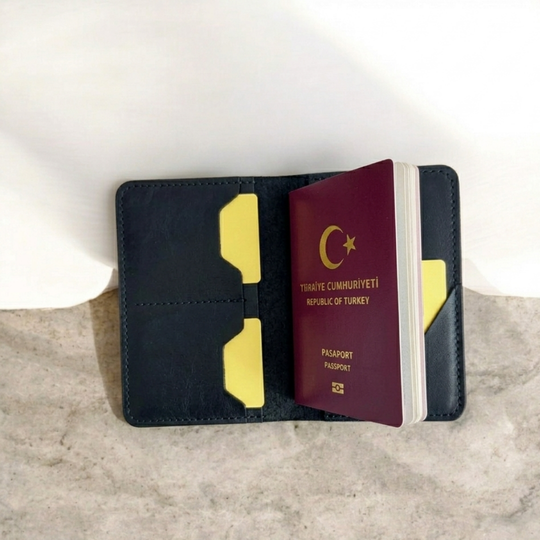 Porta | Deri Kart Bölmeli Pasaportluk - Siyah