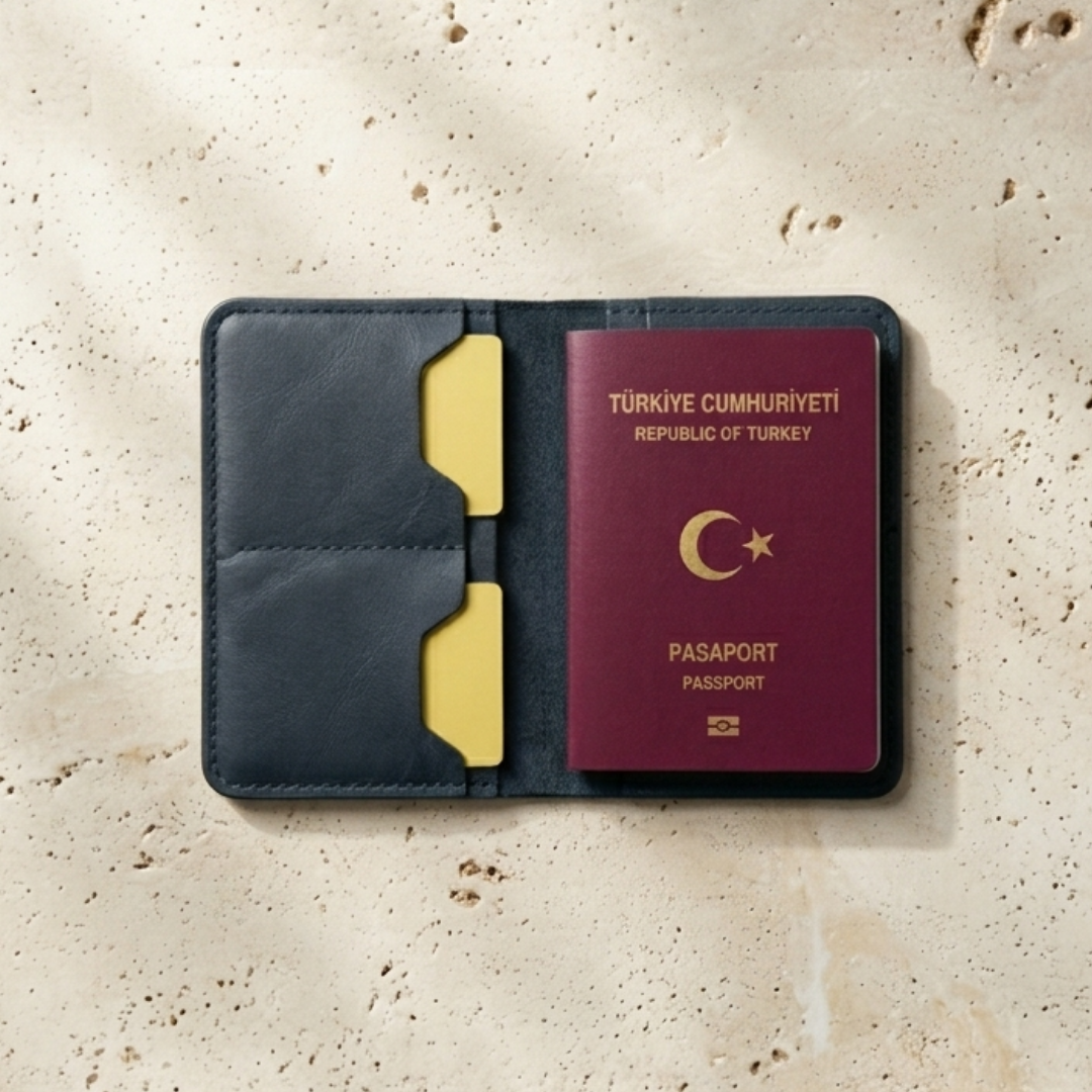 Porta | Deri Kart Bölmeli Pasaportluk - Siyah