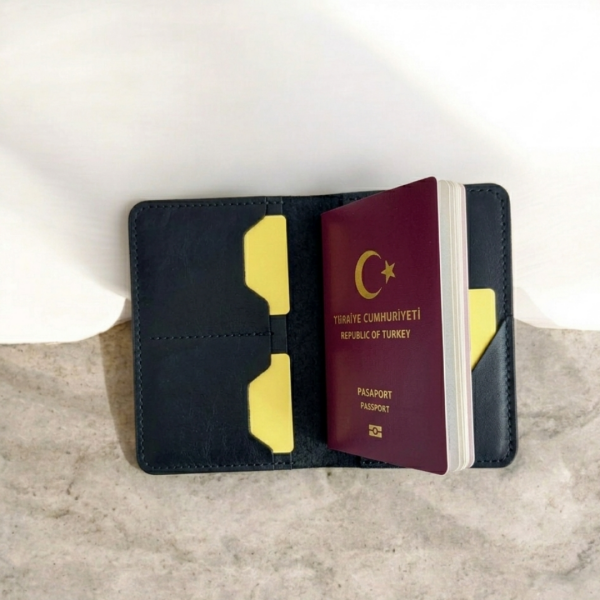 Porta | Deri Kart Bölmeli Pasaportluk - Siyah