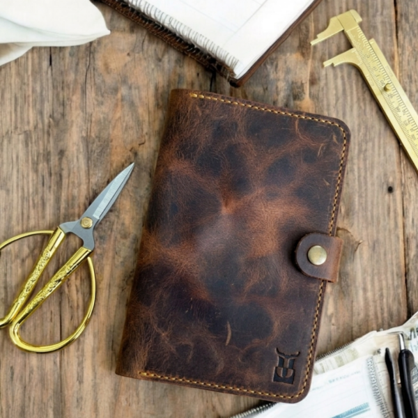 ZipSnap | Deri Çıtçıtlı Organizer Cüzdan - Taba
