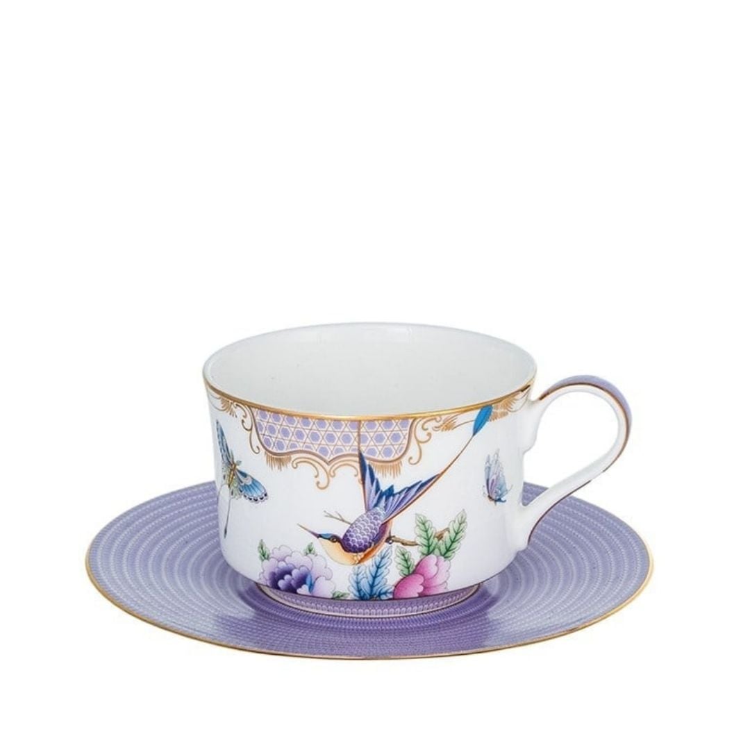 Tea Delight Papillons Purple - Çay Fincan ve Tabağı