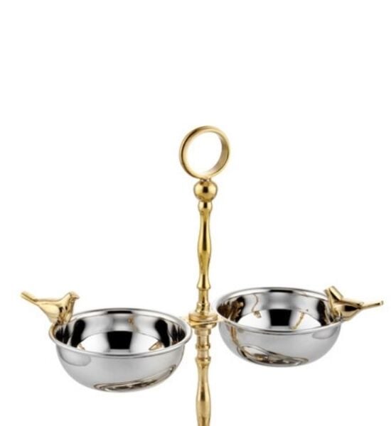 Black Pearl Kuşlu 2 katlı İkramlık