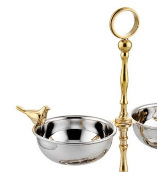 Black Pearl Kuşlu 2 katlı İkramlık