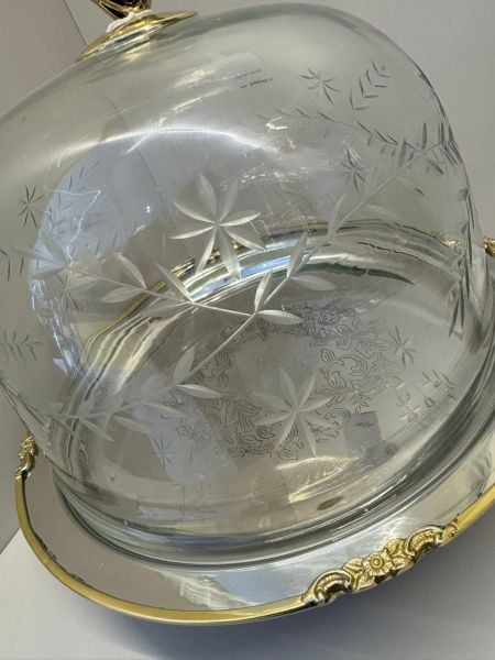 Blackpearl Kuşlu Büyük Boy Cam Kapaklı Kek Fanus