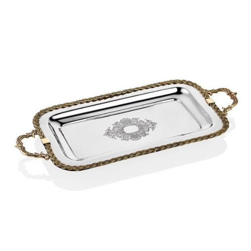 Blackpearl Halat Desenli Kulplu Tepsi 46,5x21,5x5,5 cm