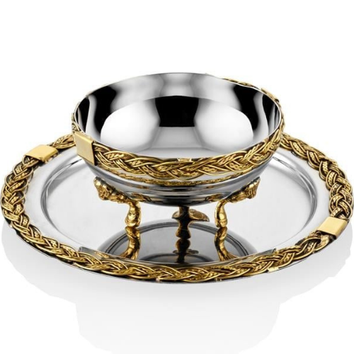 Blackpearl Halat Desenli Tepsi Ve Kase 2'li Set 17x17x13,5 cm