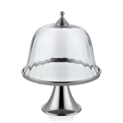 Lamadore Kek Standı Cam Kapaklı Ayaklı 27,5x27,5x36 cm