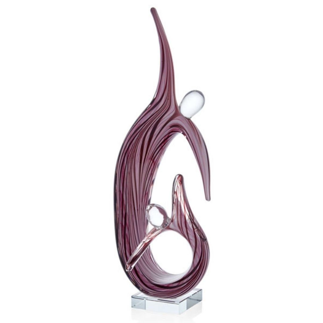 Dancers Red Pink Glass Decor