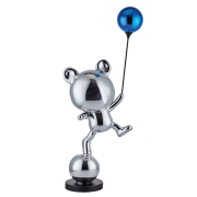 Bear with Balloon Silver Small Dekoratif Heykel