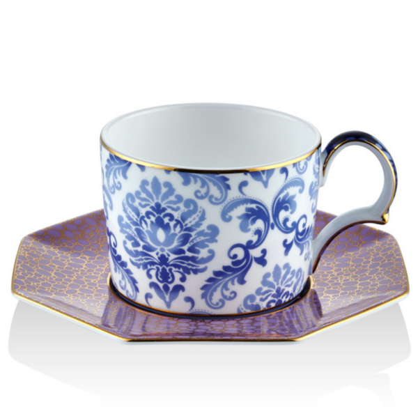 Lamedore Tea Delight Tea Cup Saucers Prussian Blue (çay bardağı ve tabağı)