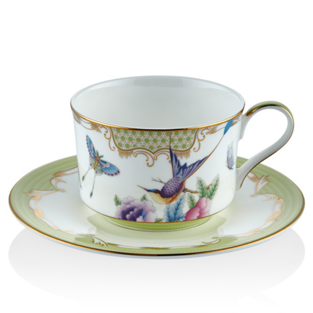 Lamedore Tea Delight Tea Cup and Saucer Green (çay bardağı ve tabağı)