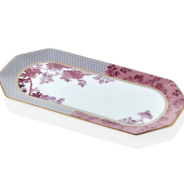 Tea Delight 25cm Hexagon Platter Pink