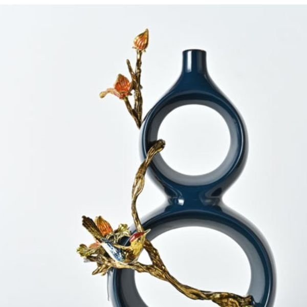 Calabash Holes Blue Büyük Boy Prinç Dallı Dekor