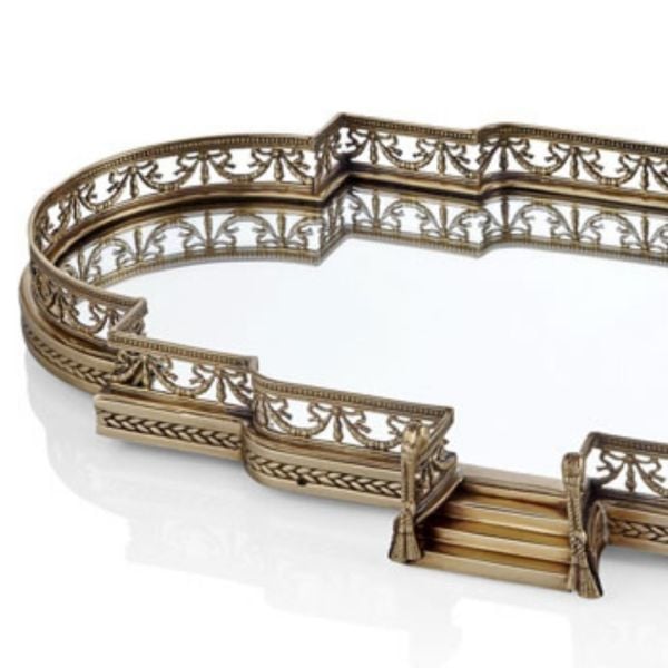 Lamedore Aynalı Antik Gold Merdiven Jardinyer