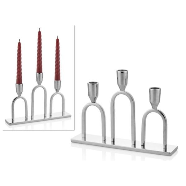 Lamedore Triplet Nickel Candle Holder Mumluk