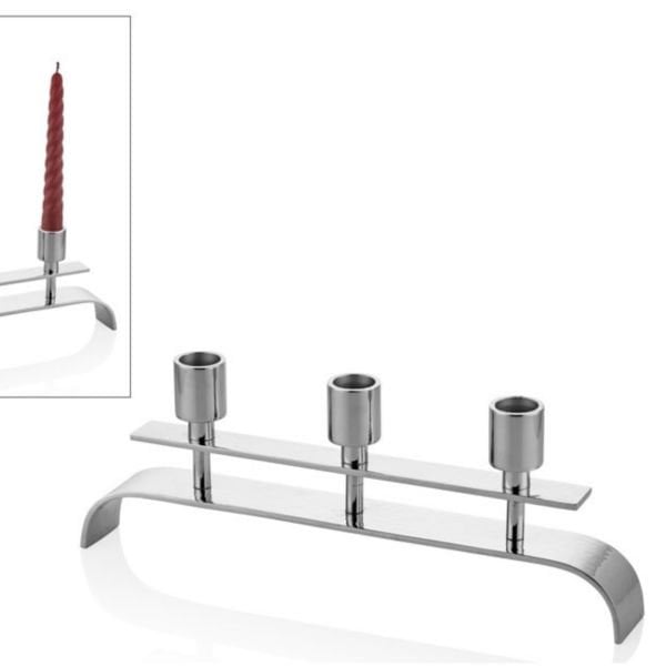 Lamedore Half Elips Nickel Large  Candle Holder Mumluk