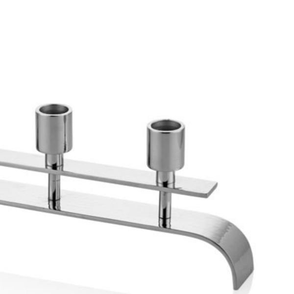 Lamedore Half Elips Nickel Large  Candle Holder Mumluk