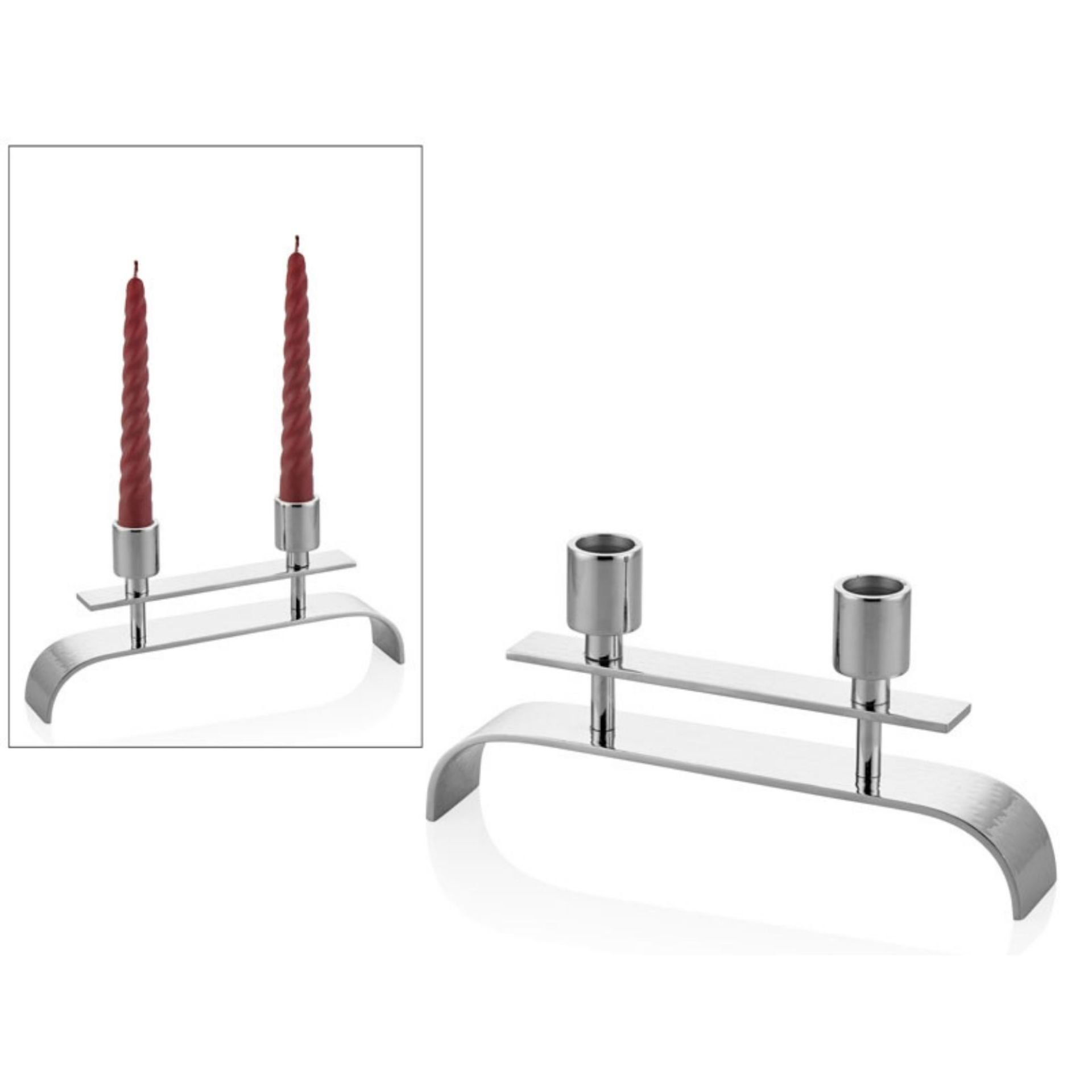 Lamedore Half Elips Nickel Medium Candle Holder Mumluk