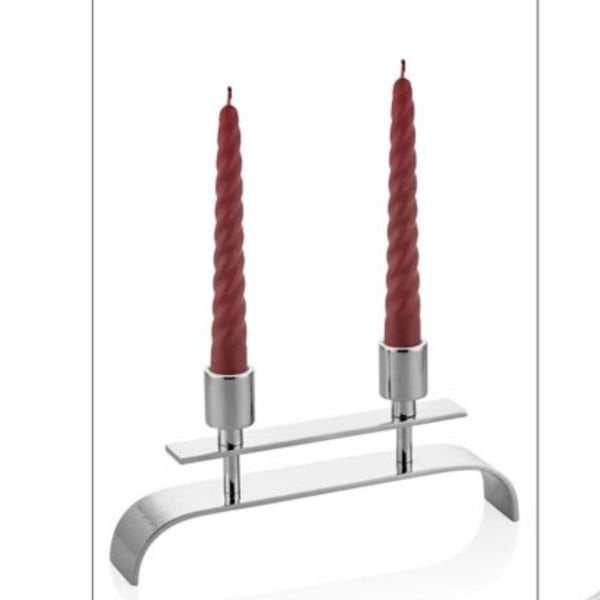 Lamedore Half Elips Nickel Medium Candle Holder Mumluk