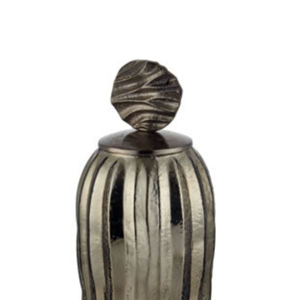 Lamedore Aged Brass Orta Boy Cam Kapaklı Küp 15x15x44 cm