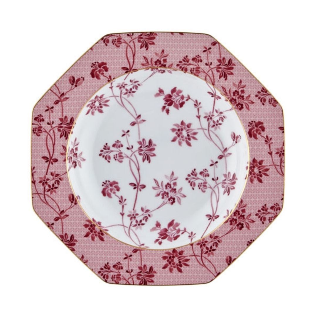 Tea Delight Soup Plate  Regency Damask Red (Yemek Tabağı 21,5 cm  )