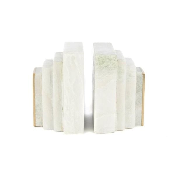 MikasaMoor Beyaz Mermer Kitap Tutucu