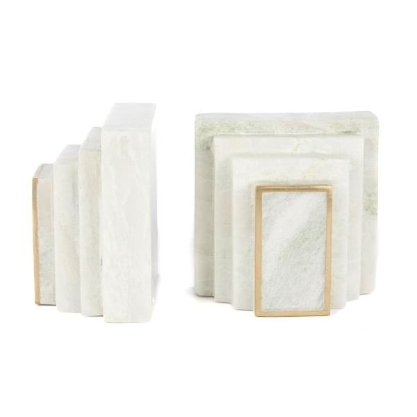 MikasaMoor Beyaz Mermer Kitap Tutucu