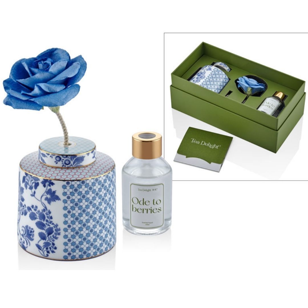 Fragrance Diffuser – Regency Damask Blue