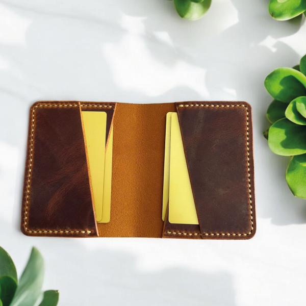 Crux | El Yapımı Hakiki Deri Çapraz Kartlık - Camel