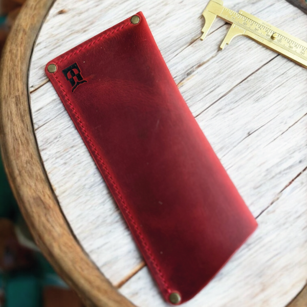 Oculo | Şık Deri Gözlük Kılıfı - Kırmızı