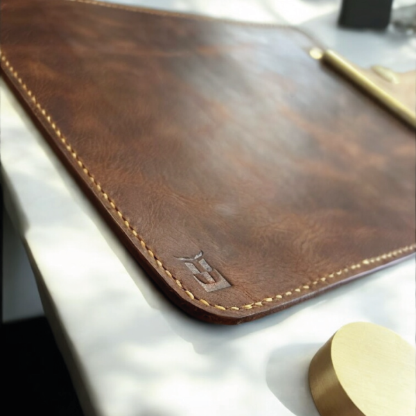 Deskpad | Hakiki Deri Zarif MousePad - Taba