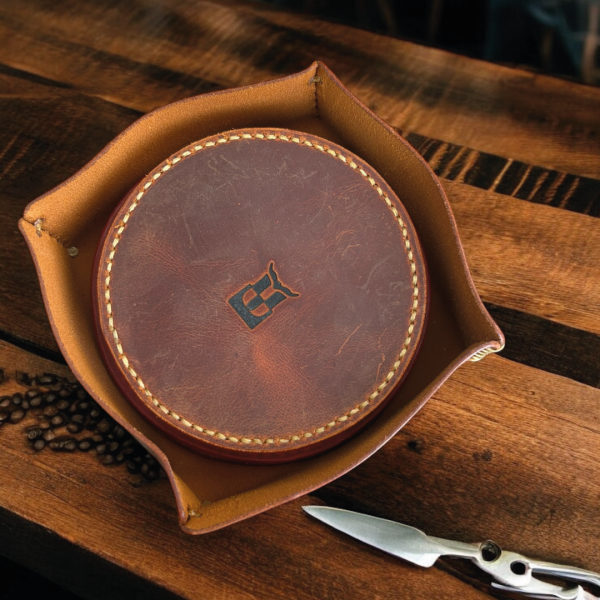 Tersa | Deri Bardak Altlığı Seti - Camel 7'li