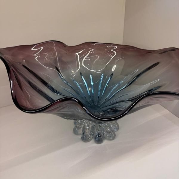 Luckyart  Pembe Mavi Çukur Tabak