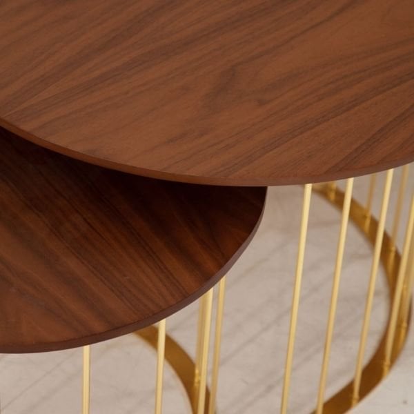 Hermes Orta Sehpa (Ceviz-Gold)