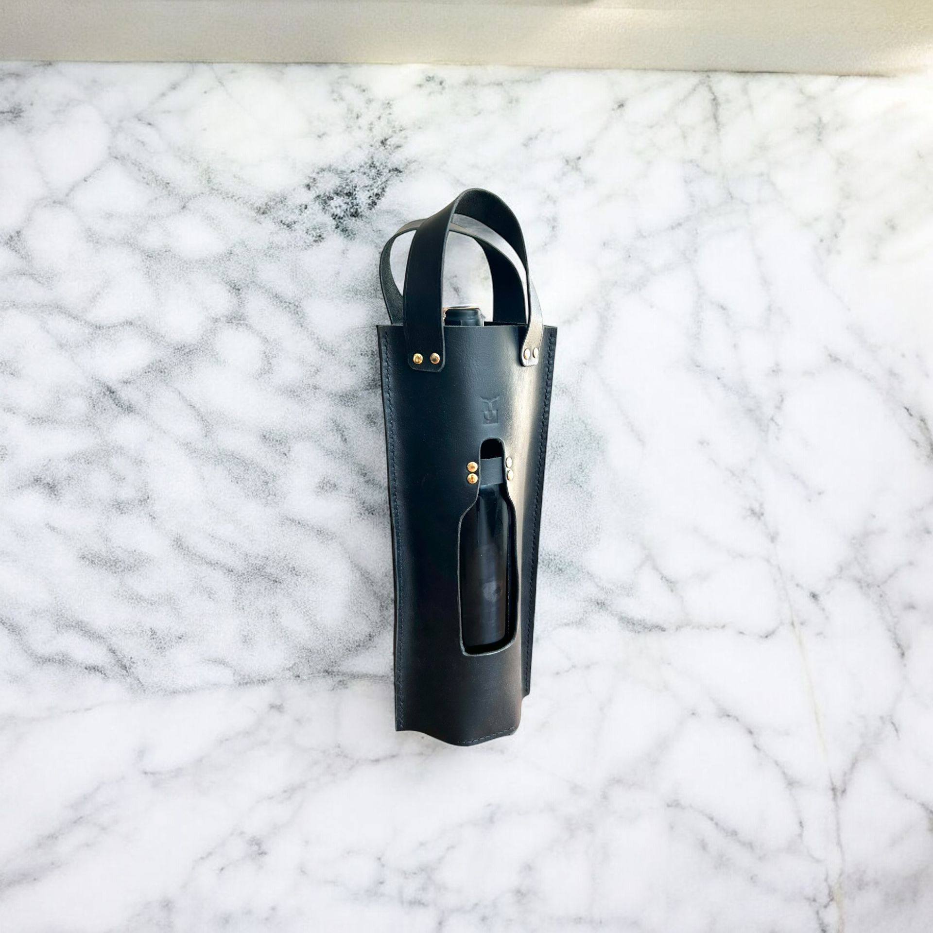 Vinoro - Deri Şarap Çantası - Siyah