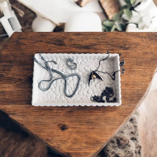 Peblora  - Çatlak Desen Denfix Tepsisi | Mavi