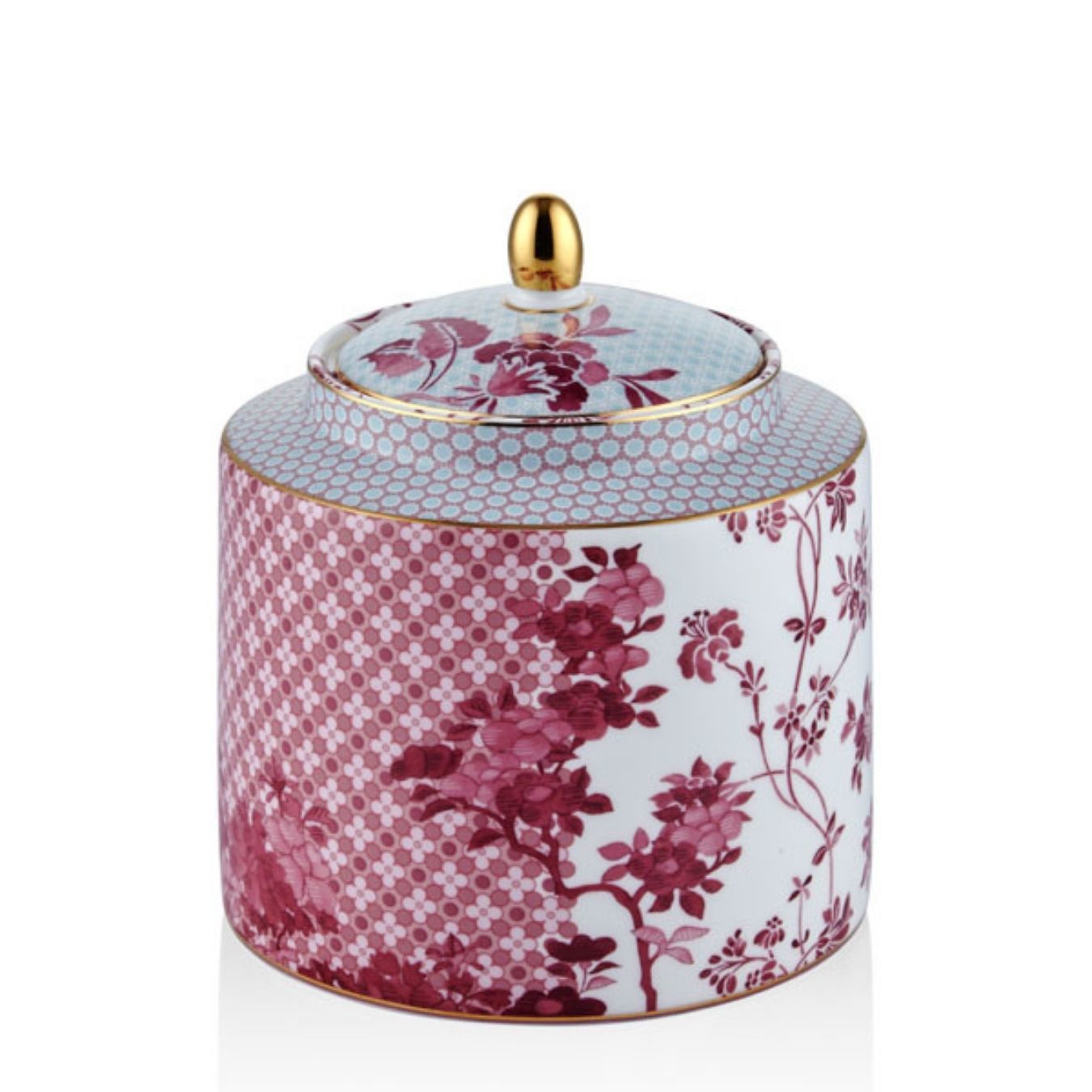 Kavanoz  Pembe  Tea Delight  Regency Damask