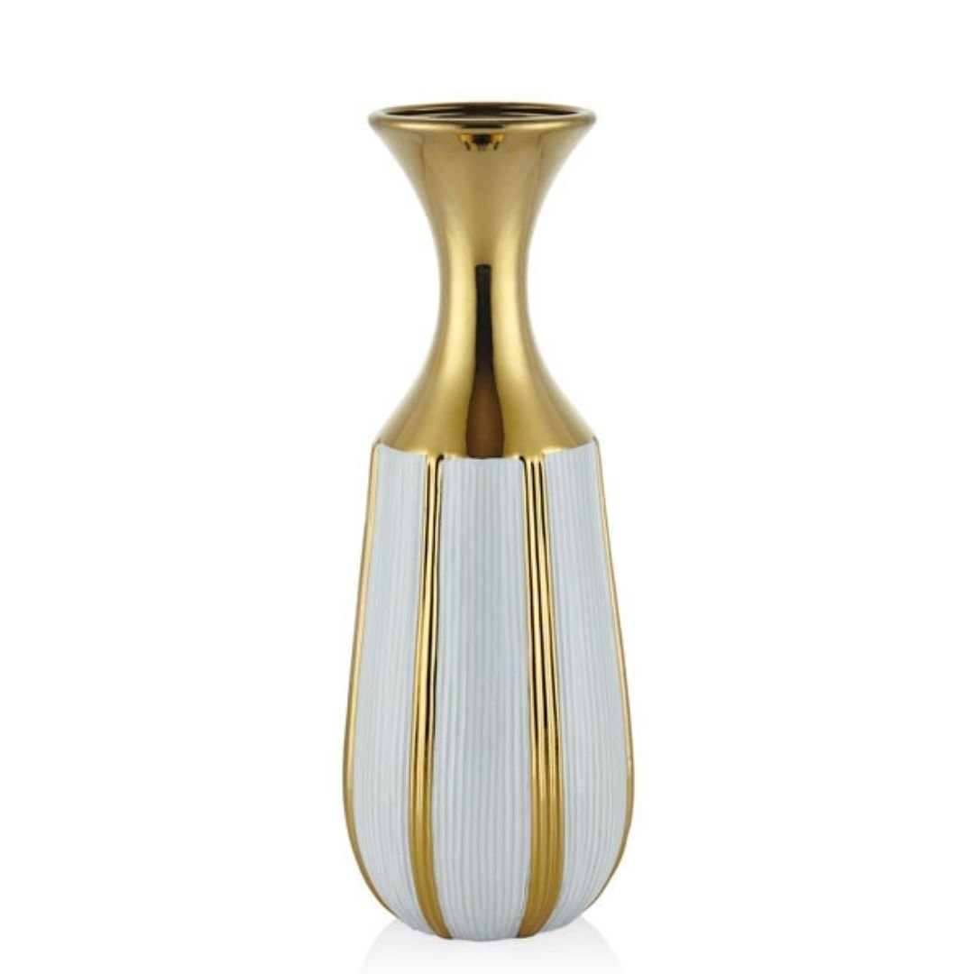 Lamedore  Beyaz  Gold Büyük Vazo 48 cm