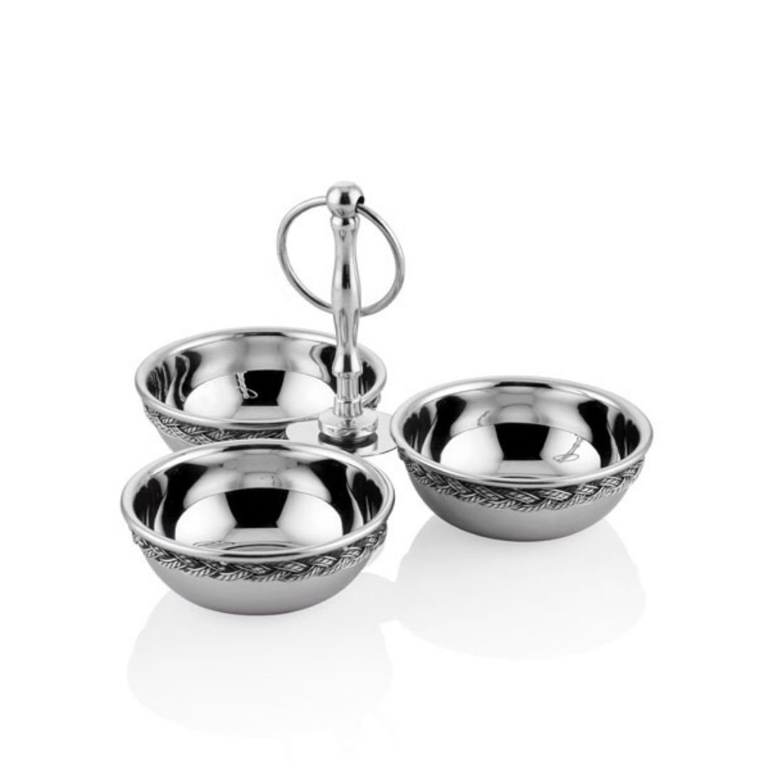 Lamedore Halatlı Gümüş  3lü Çerezlik