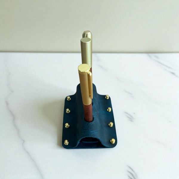 Dexon | El Yapımı Deri Masaüstü Kalemlik 3'lü - Mavi