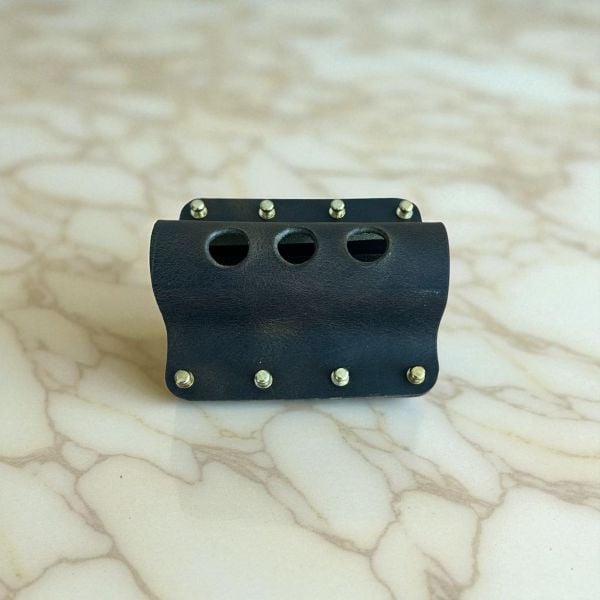 Dexon | El Yapımı Deri Masaüstü Kalemlik 3'lü - Oliv