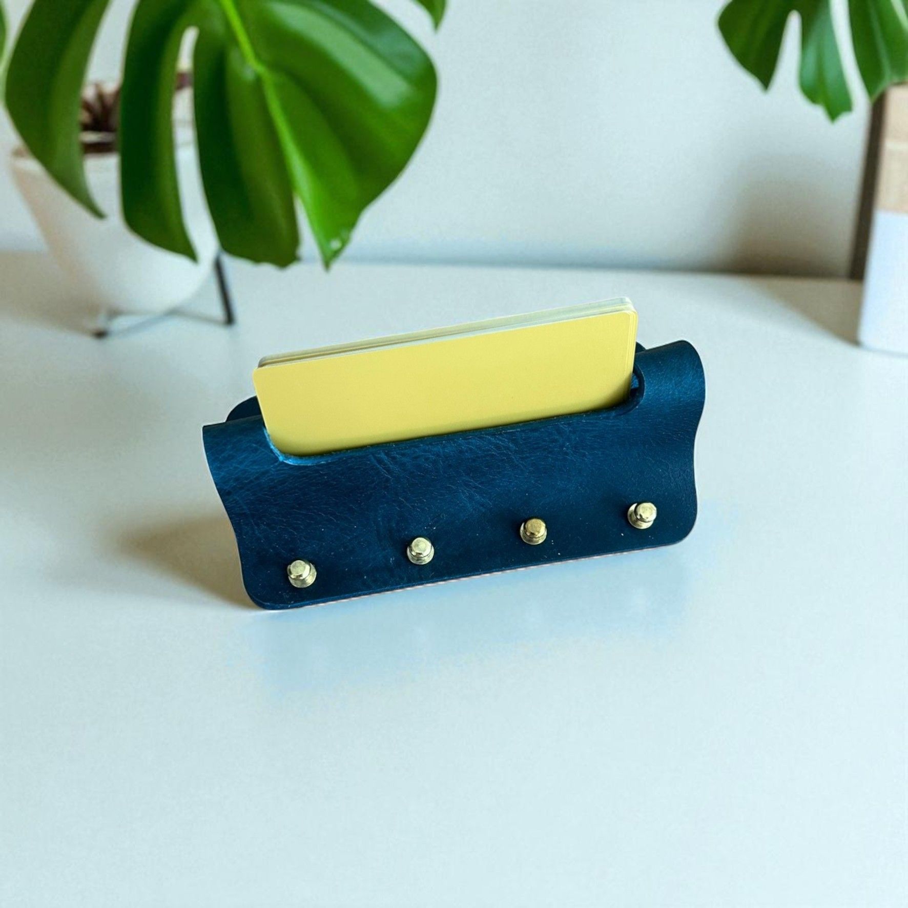 Cardo | Hakiki Deri Ofis Kartvizitliği - Mavi