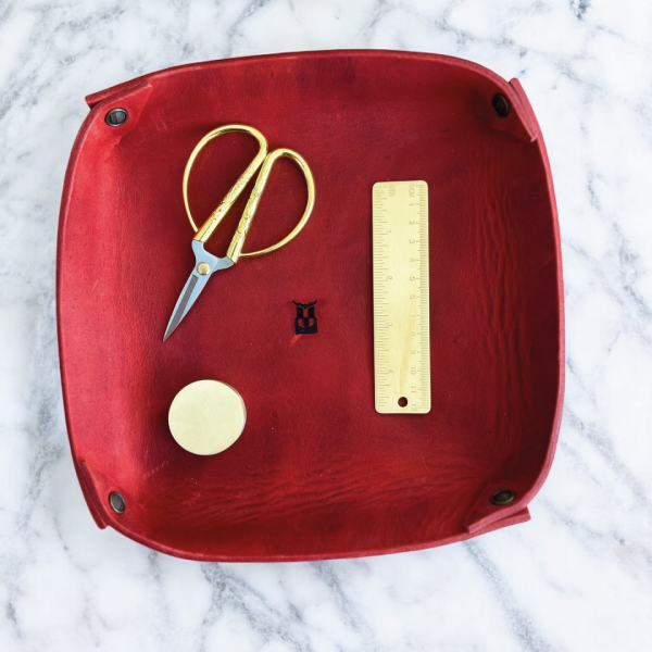 Valtray | Hakiki Deri Organizer - Kırmızı