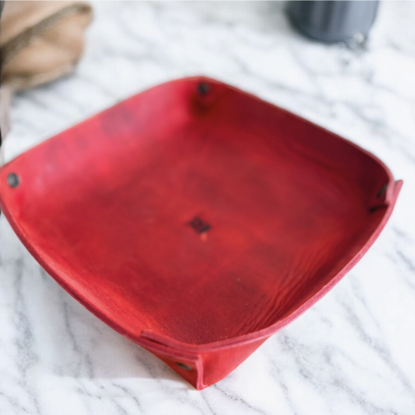 Valtray | Hakiki Deri Organizer - Kırmızı