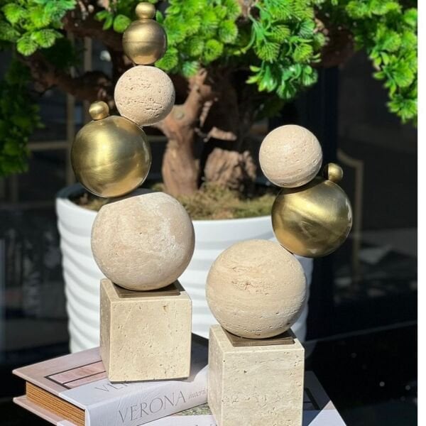 Traverten 3lü Top Dekor