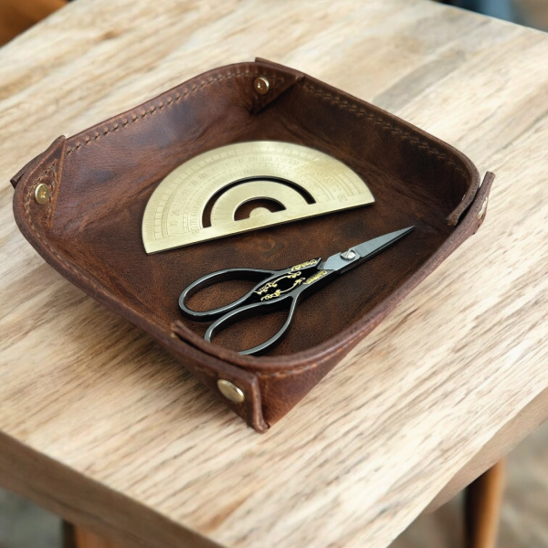 Valtray | Hakiki Deri Organizer - Taba